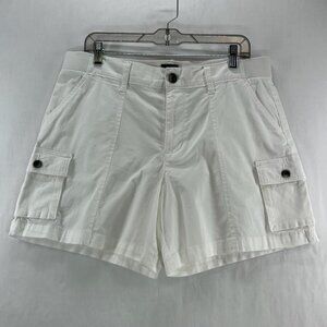 Lee Ultra Lux Comfort Cargo Short Womens 30 High Rise Stretch Relaxed Fit White